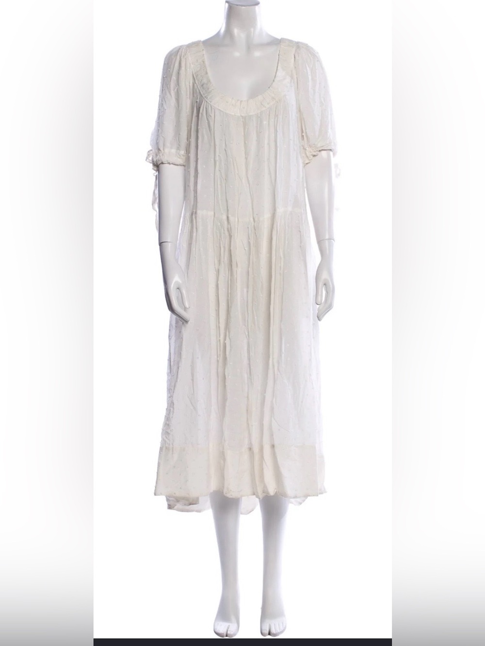 La Ligne Scoop Neck Midi Dress Silk and Cotton Size S Worn Once
